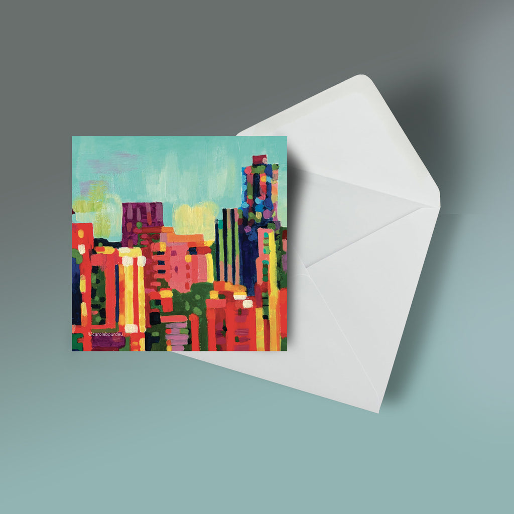 Carte avec enveloppe - Reproduction d'après une oeuvre originale - 10x10 cm