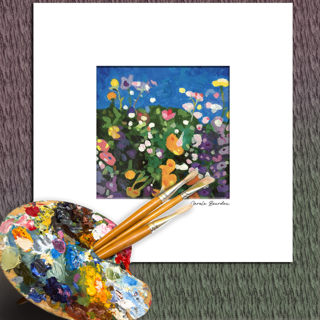Oeuvre originale signée avec passe-partout 20x20 cm