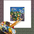 Oeuvre originale signée avec passe-partout 20x20 cm