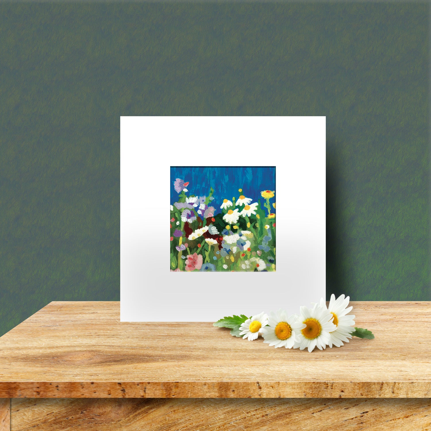 Reproduction oeuvre originale avec passe-partout 20x20 cm