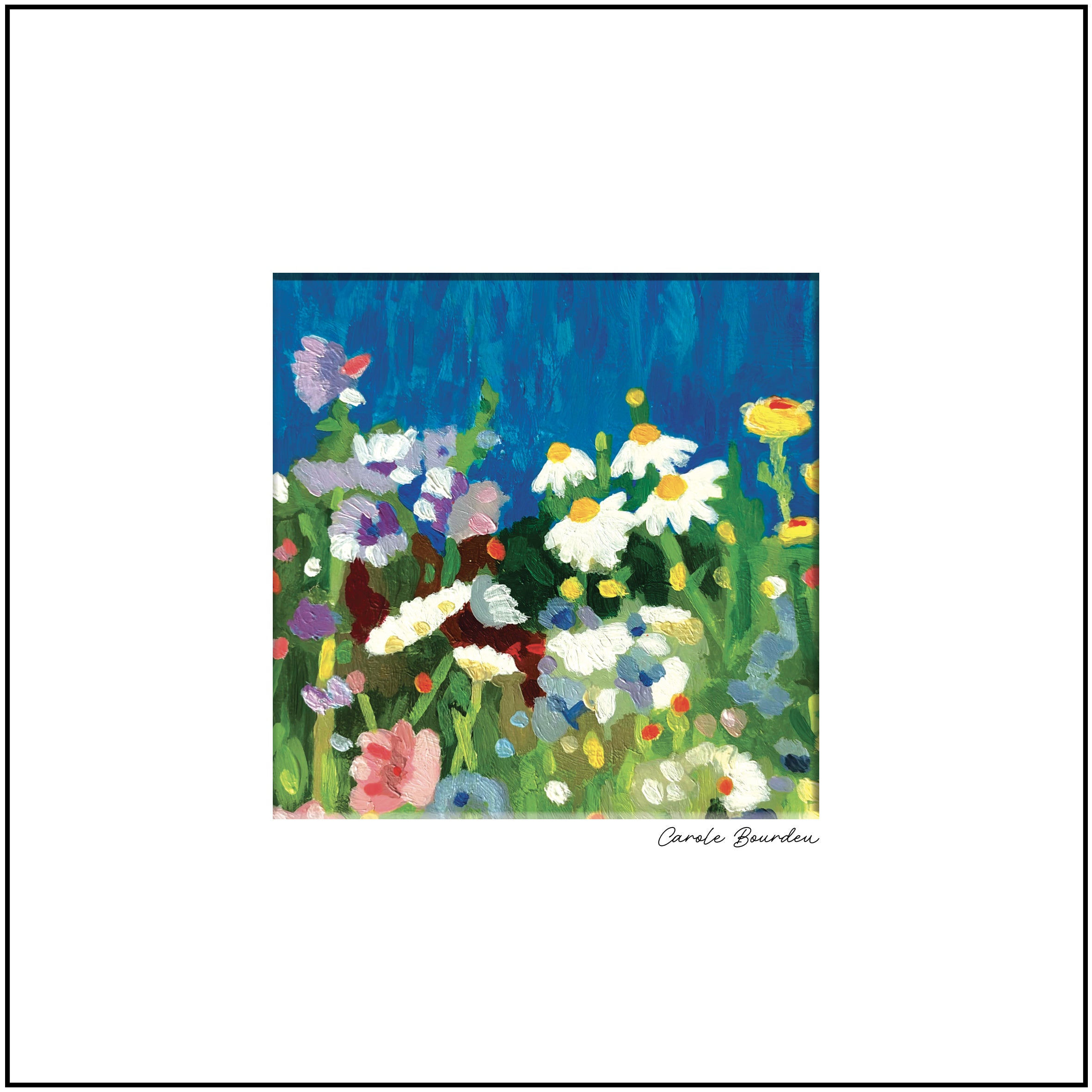 Oeuvre originale signée avec passe-partout 20x20 cm