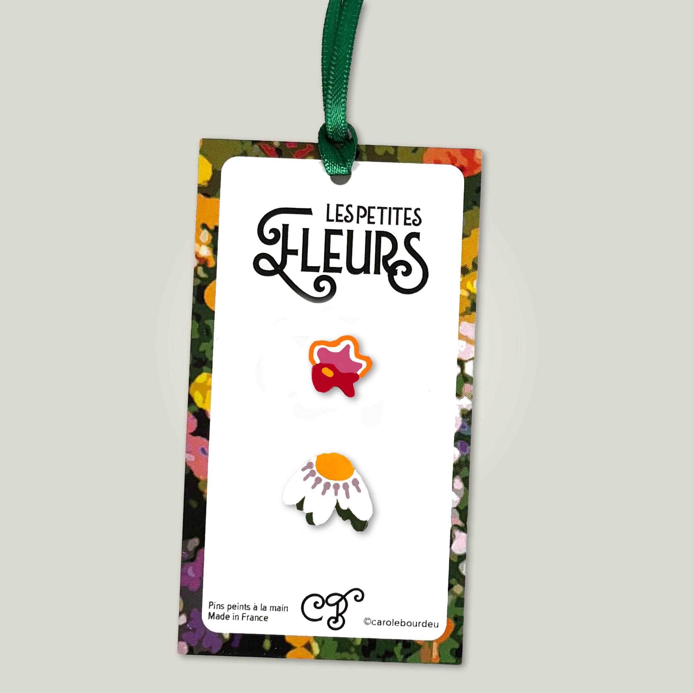 Lot de 2 pins peints à la main, création originale V3
