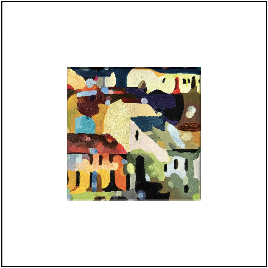 Reproduction oeuvre originale avec passe-partout 20x20 cm