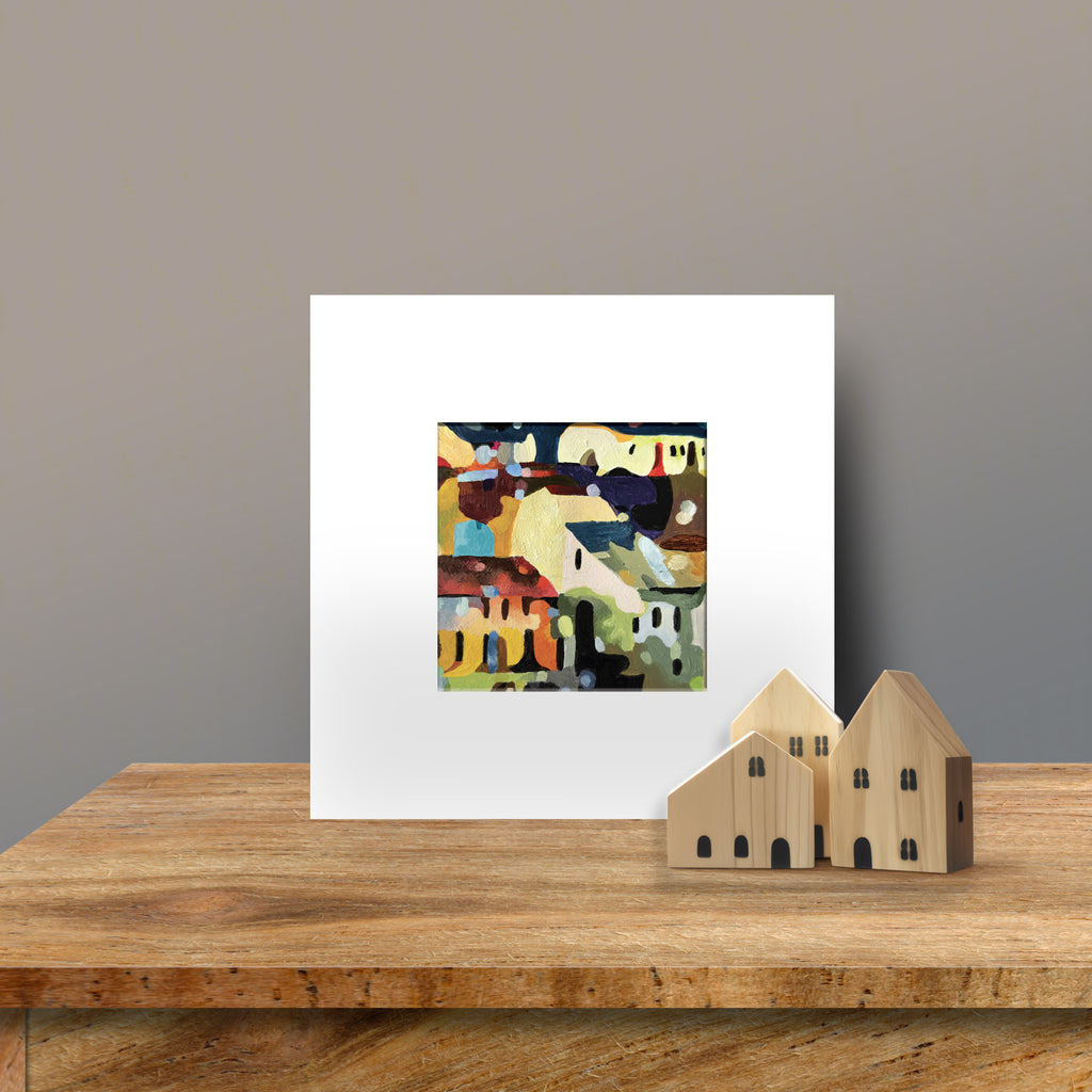 Reproduction oeuvre originale avec passe-partout 20x20 cm