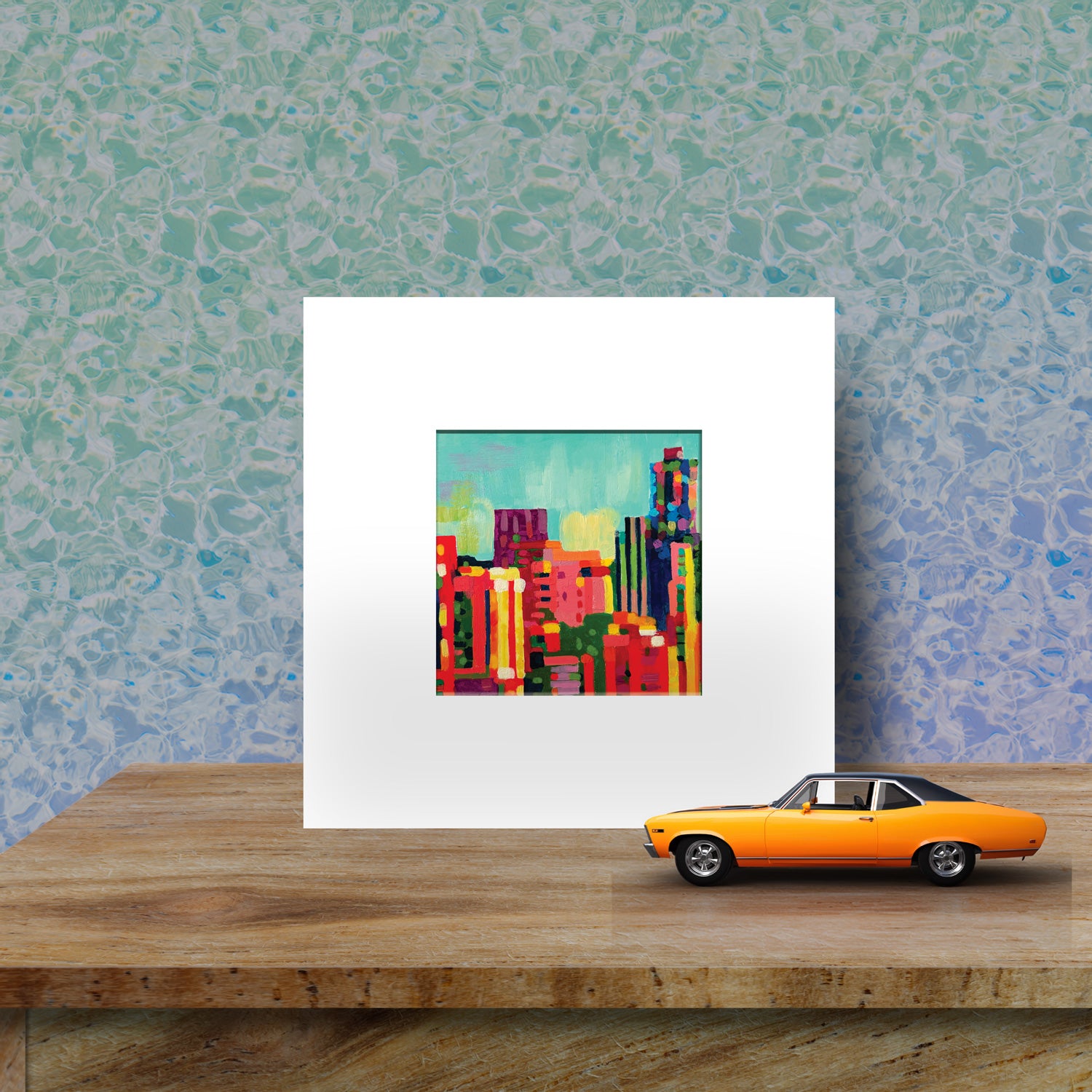 Reproduction oeuvre originale avec passe-partout 20x20 cm
