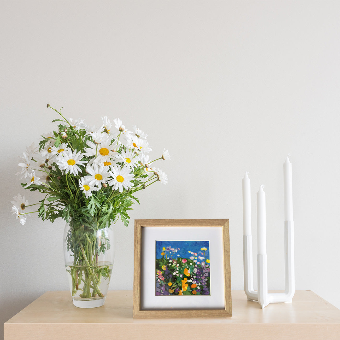 Oeuvre originale signée avec passe-partout 20x20 cm