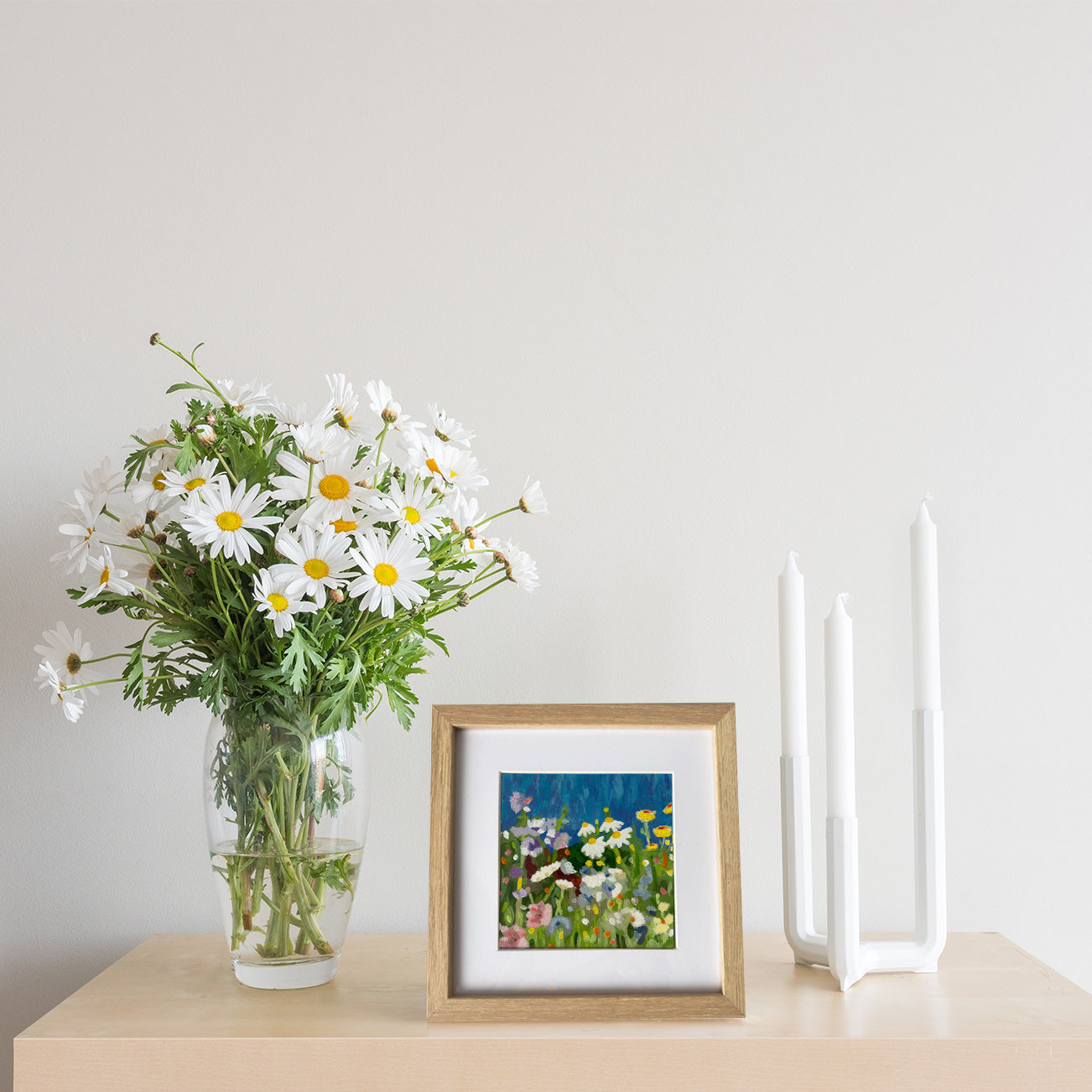 Oeuvre originale signée avec passe-partout 20x20 cm