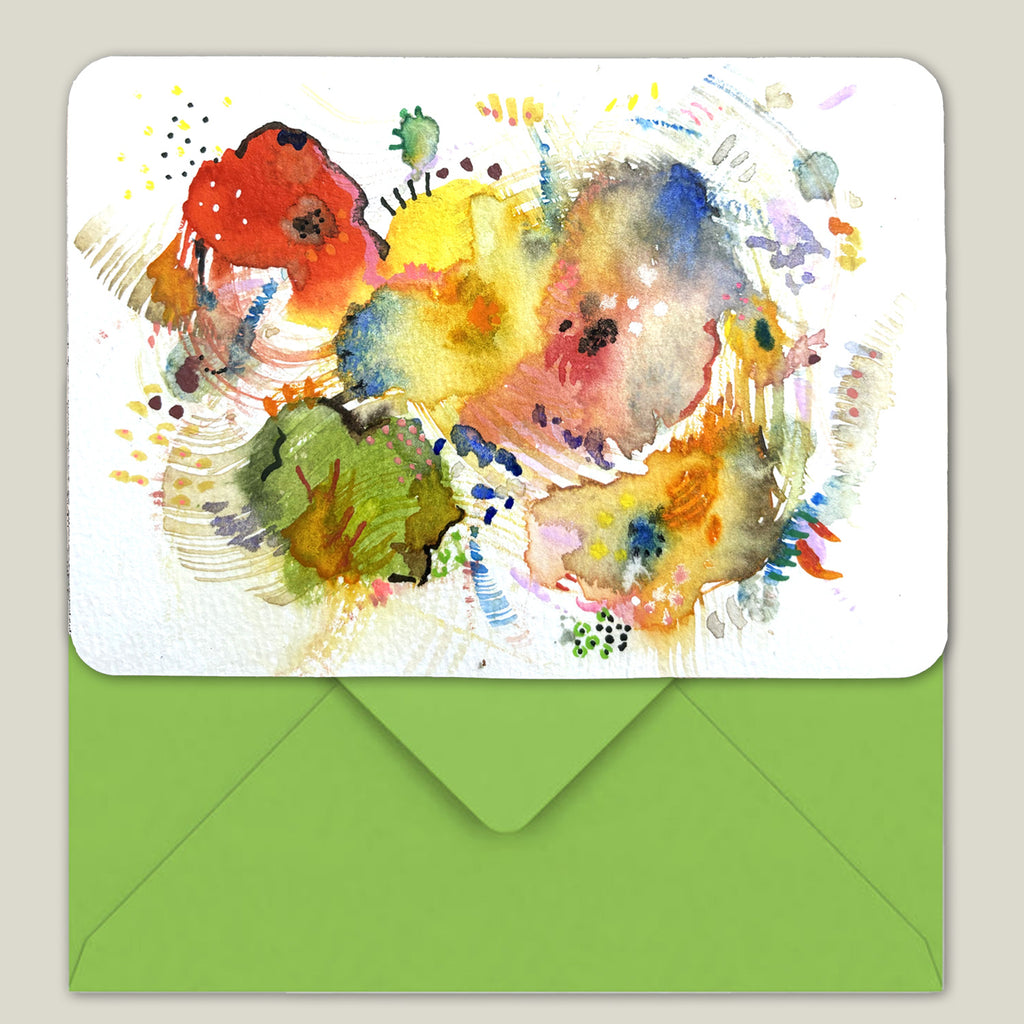 Carte postale aquarelle - Modèle original signé avec enveloppe