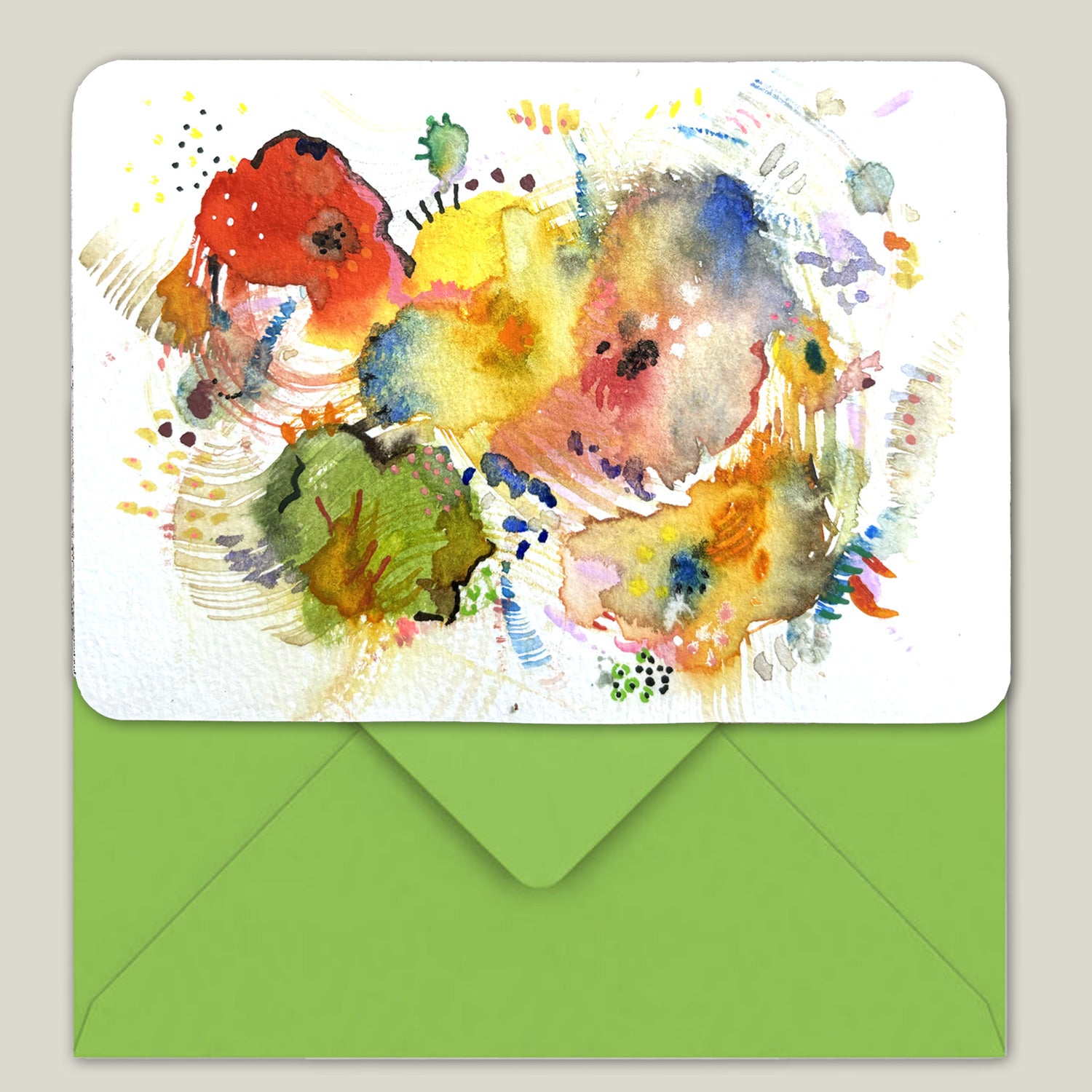 Carte postale aquarelle - Modèle original signé avec enveloppe