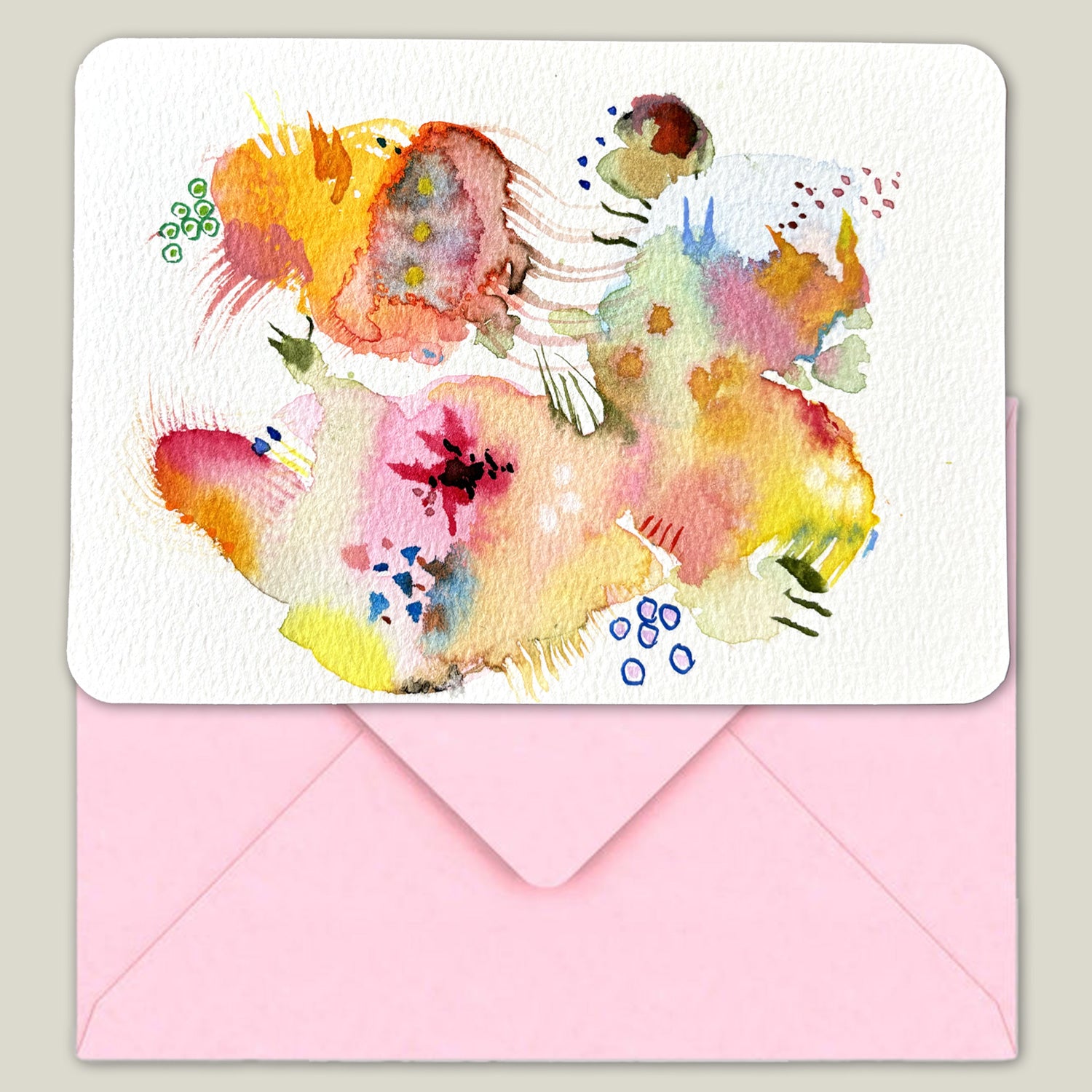 Carte postale aquarelle - Modèle original signé avec enveloppe