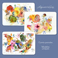 Carte postale aquarelle - Modèle original signé avec enveloppe